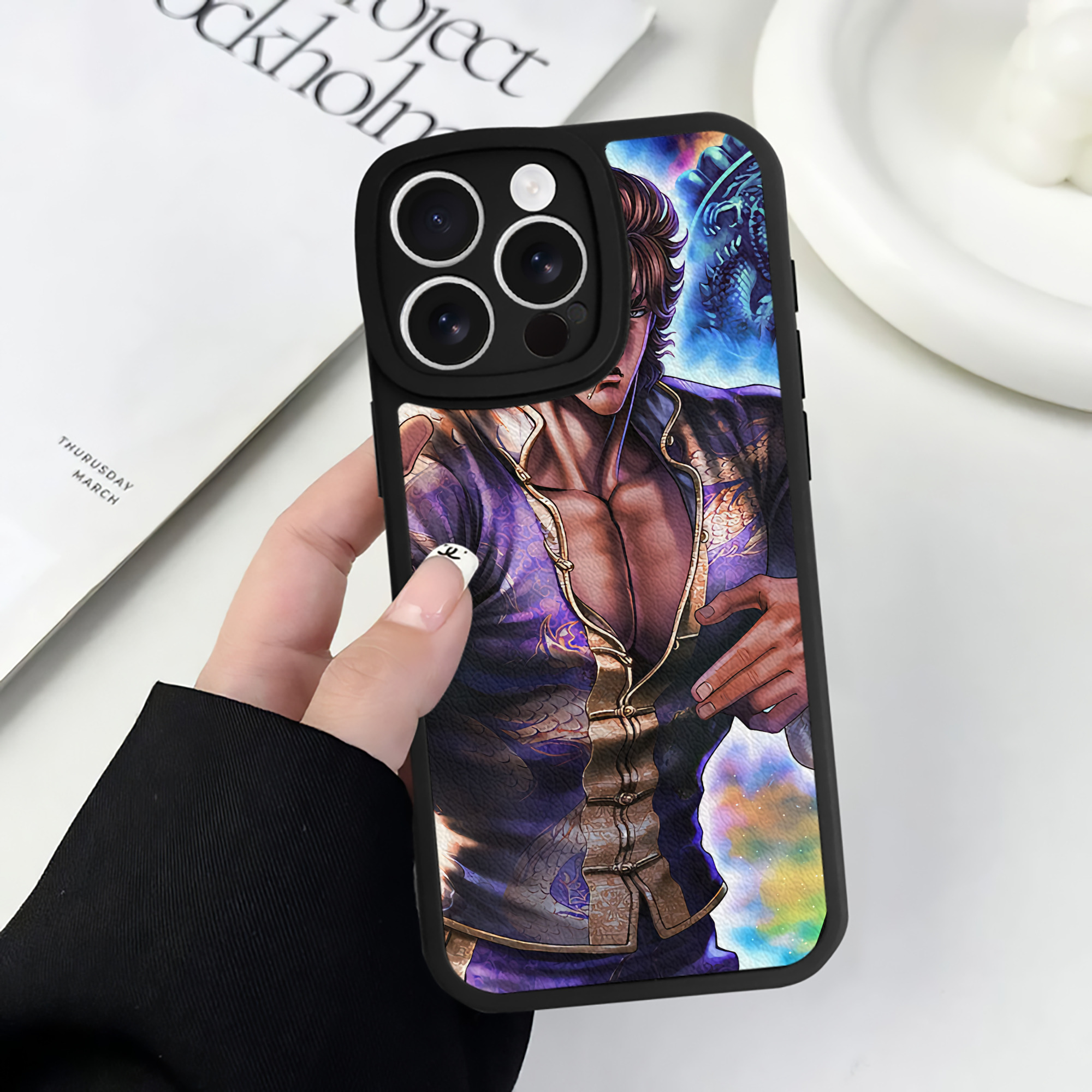 （画像用） 北斗の拳 Fist of the North Star 【iPhone 16シリーズ対応】シリコンスマホケース（レザー調） 材質：シリコン
